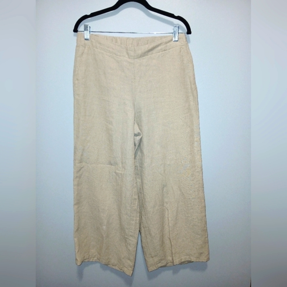J. Jill Love Linen Wide Pants Women Small Minimalist Granola Girl Office Wear